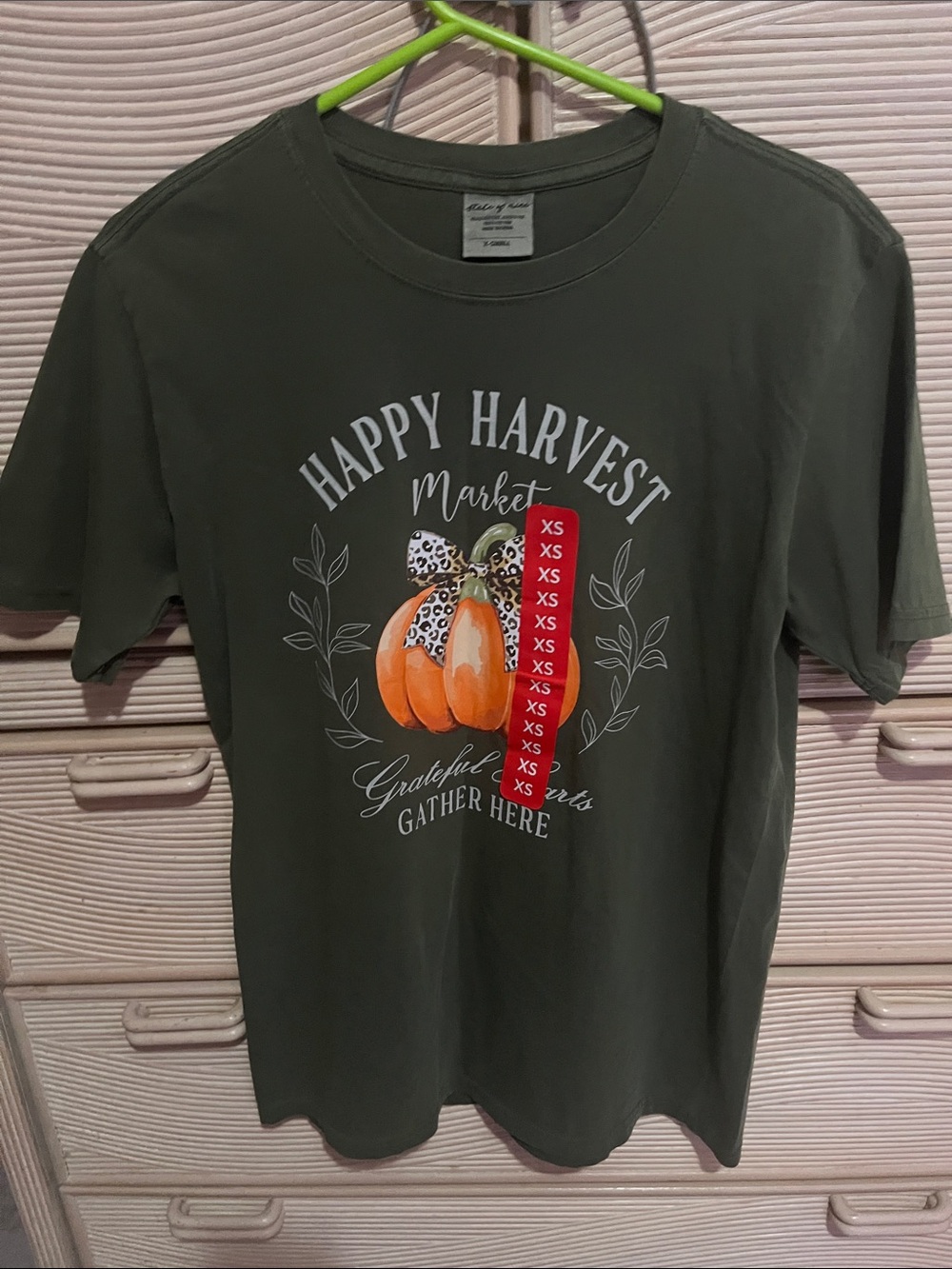 State of Mind Olive Green "Happy Harvest" Pumpkin Tee